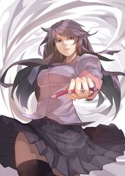 senjougahara hitagi from bakemonogatari by dafei