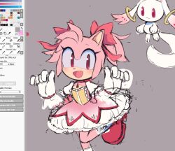 amy rose from mahou shoujo madoka magica by motobug