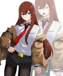 makise kurisu from science adventure by holeecrab
