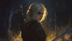ciri from the witcher (series) by art of papayou
