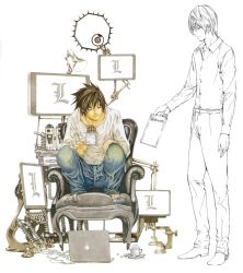 l (death note) from death note by obata takeshi