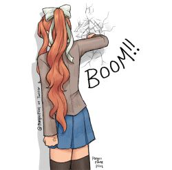monika (doki doki literature club) from doki doki literature club