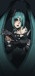 hatsune miku from vocaloid by dethmaid