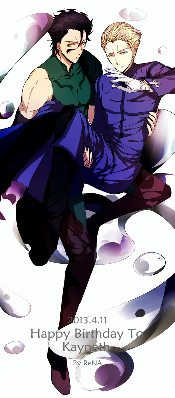 Safebooru - 2boys ahoge artist name black hair blonde hair carrying ...