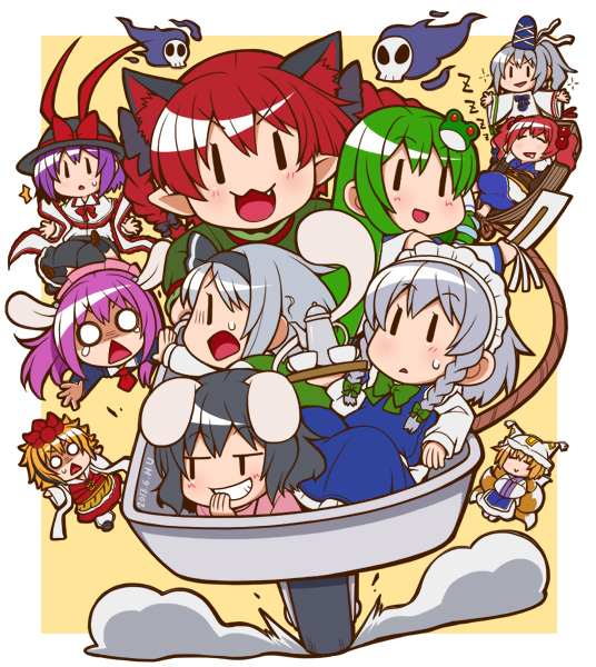 Sakuya Rabbit Safebooru - animal ears boat cart cat ears chibi cup eichi yuu hat ...