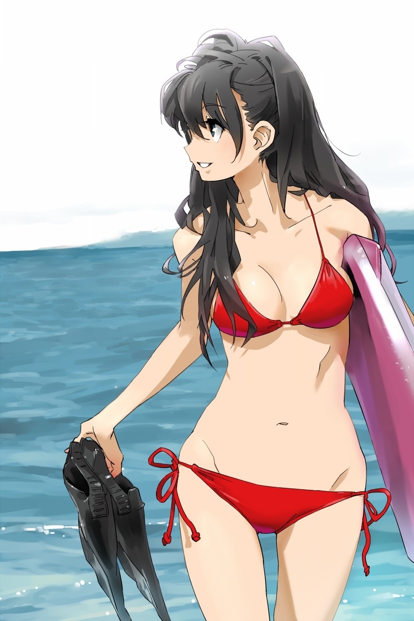 ntw-20(artist) original profile red_bikini side-tie_bikini smile solo surfb...