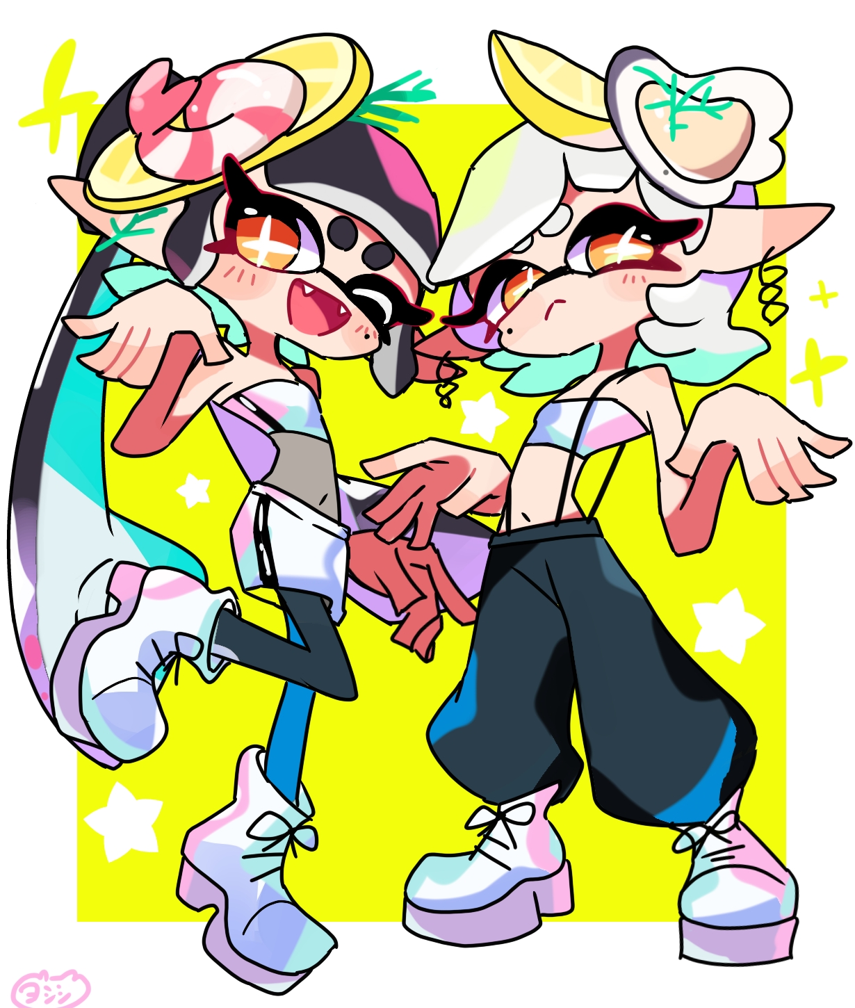 Inkling, callie, marie from splatoon 1 by yoshishi | safebooru.org