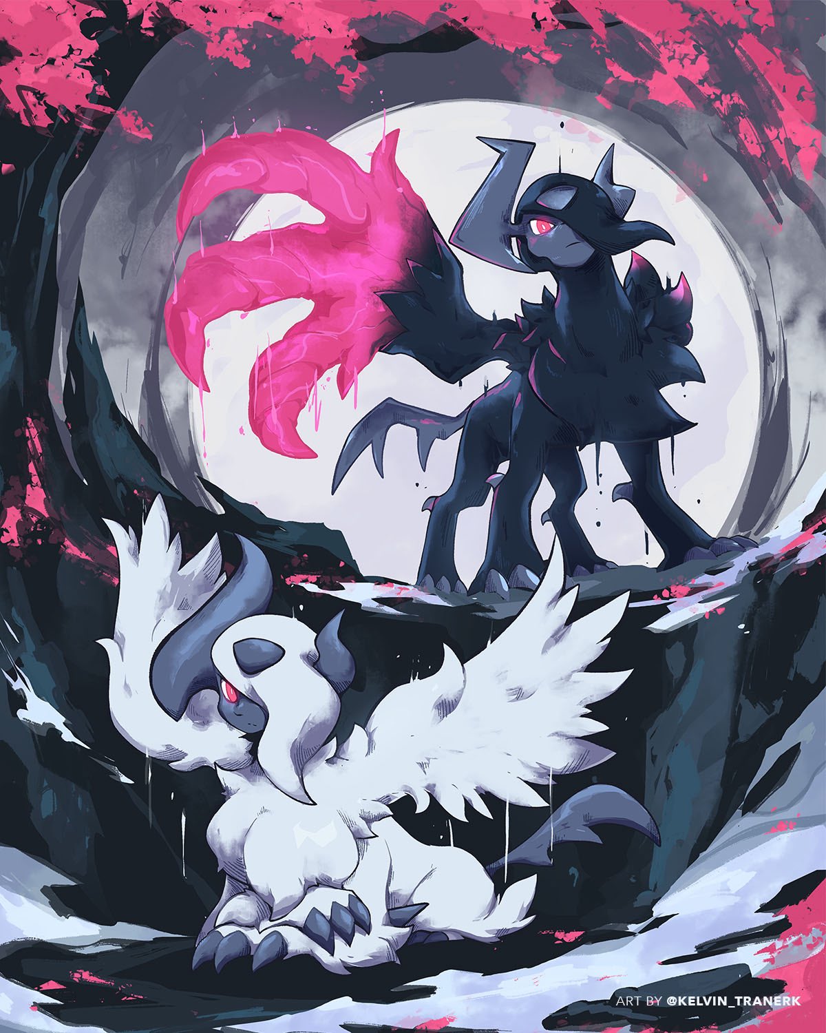 Safebooru - absol animal focus asymmetrical horns black fur black hair ...