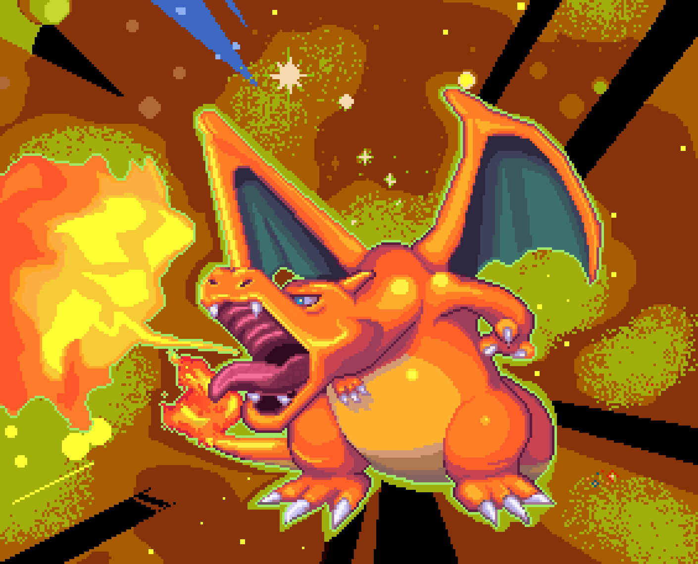 Safebooru - blue eyes breath weapon breathing fire charizard derivative ...