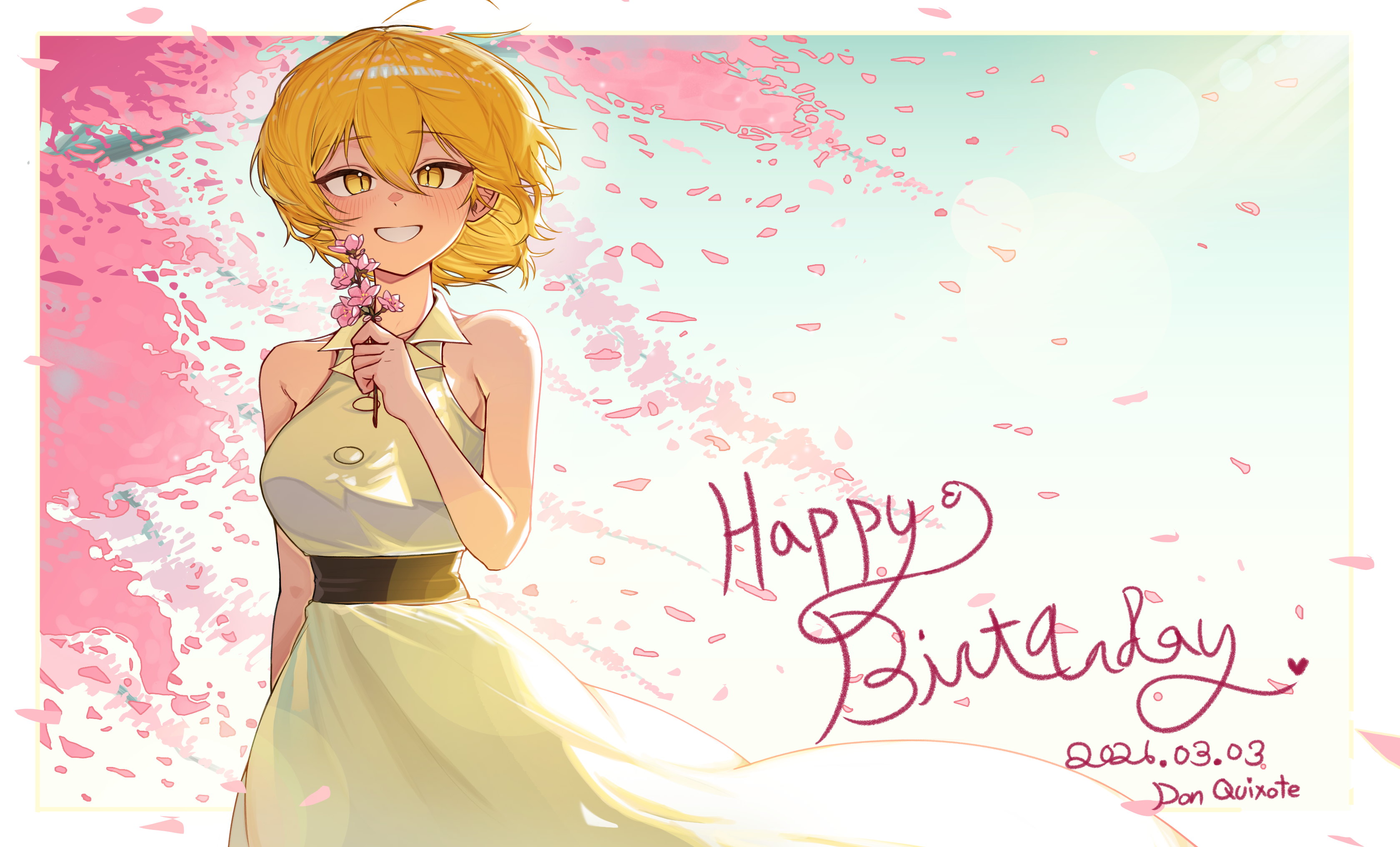 Safebooru - 1girl absurdres bare shoulders belt black belt blonde hair ...