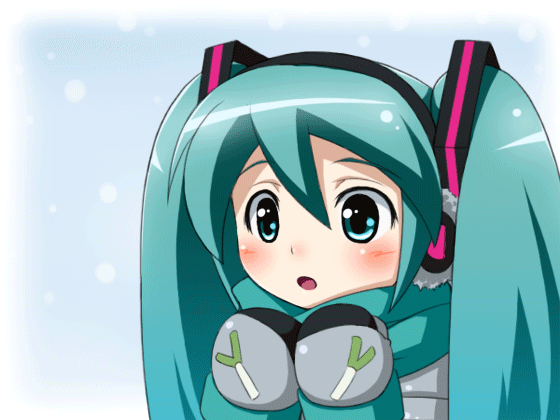 Safebooru Animated Animated Aqua Eyes Aqua Hair Breath Cold Earmuffs Gloves Hatsune 