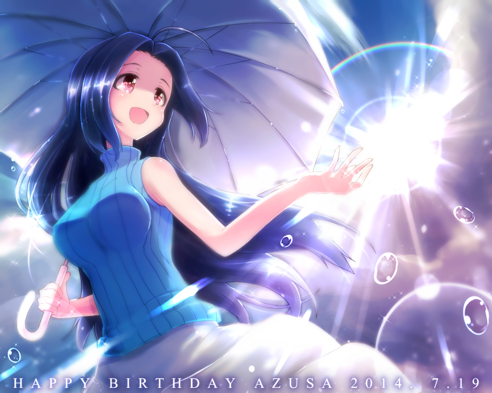 blue_hair breasts character_name clouds dated happy_birthday idolmaster ima...