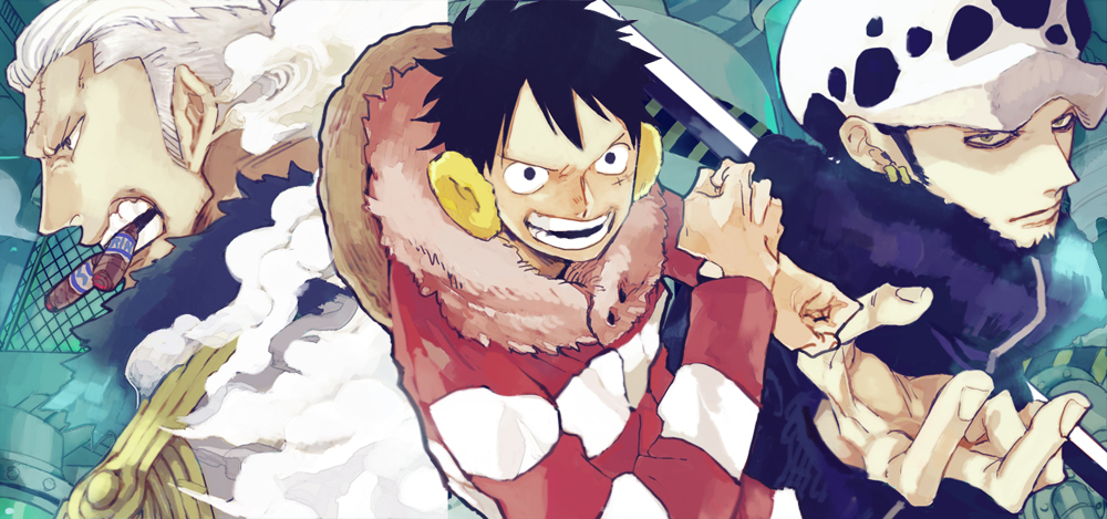 hat jewelry male monkey_d_luffy multiple_boys natsume(ntm_62) one_piece sca...
