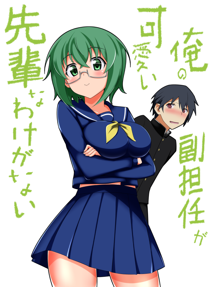 ...school_uniform shintarou(multi0319) short_hair smile yamada_maya(infinit...
