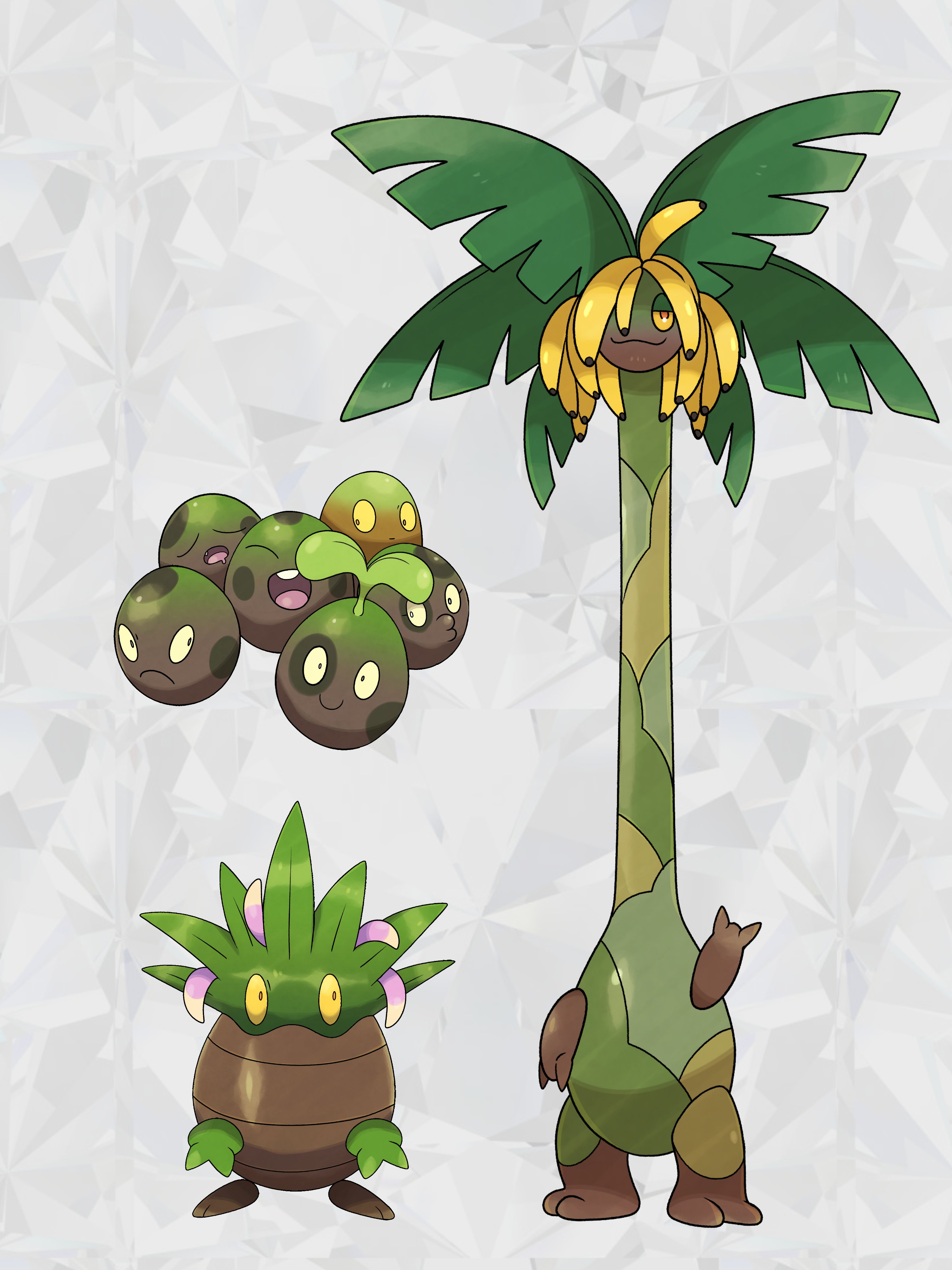 Exegutor Evolution Line Safebooru - abstract background absurdres banana calwakerz commentary ...