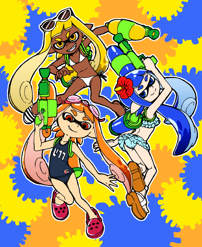Safebooru - 3girls animal humanoid anthro bikini blonde hair blue hair ...
