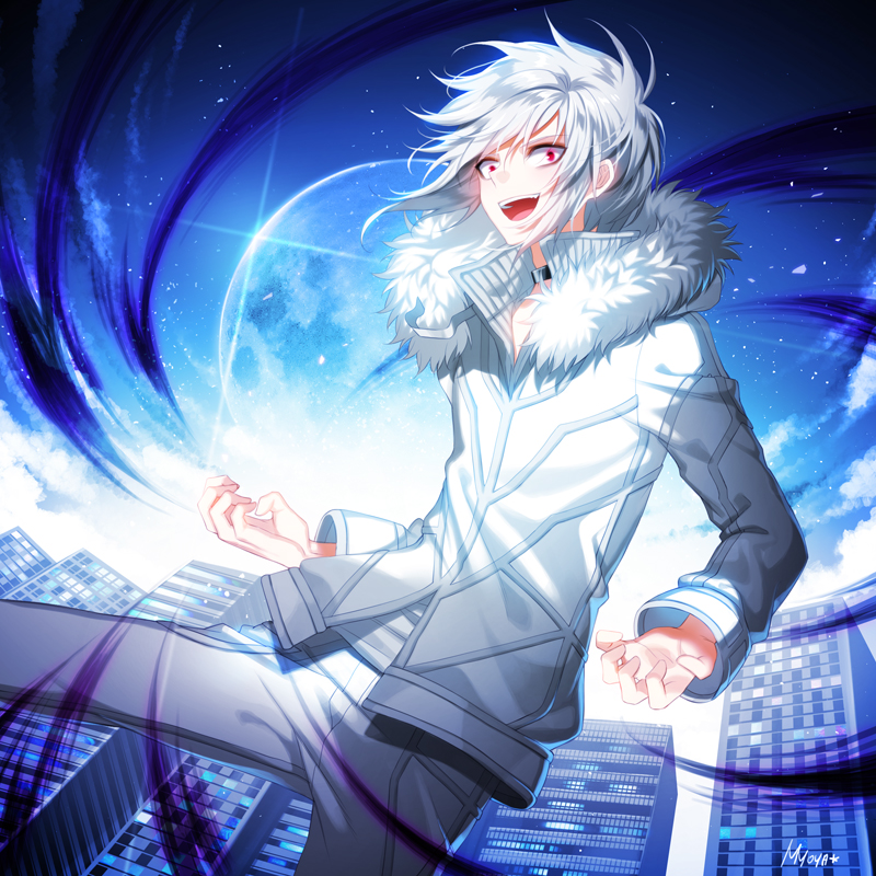 Аниме картинки парень с белыми волосами