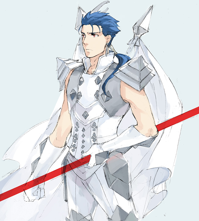 1boy alternate_costume armor blue_hair bnsn cape fate/stay_night fate(serie...