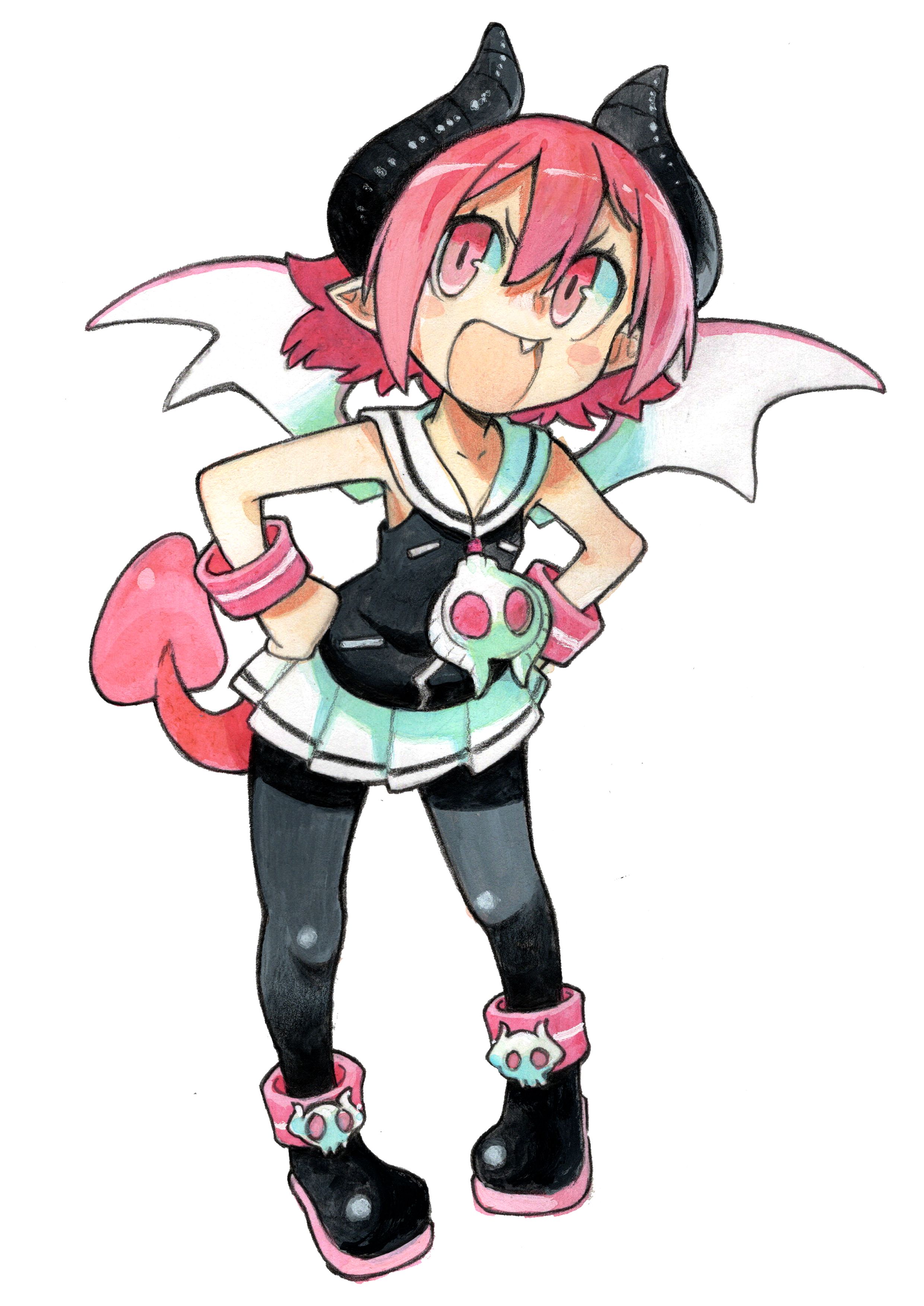 Safebooru - 1girl absurdres black pantyhose blush demon girl demon tail ...