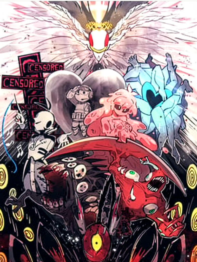 Safebooru - apocalypse bird army in black blue star censored (project ...