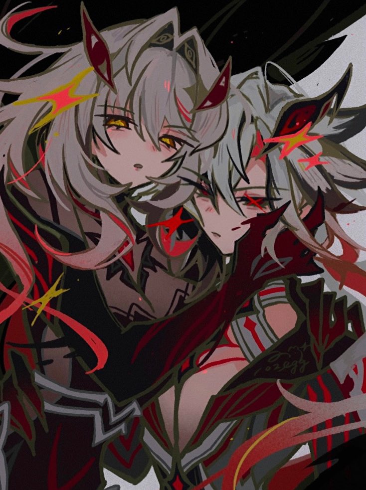 Safebooru - 2girls arlecchino (cinder of two worlds' flames) (genshin ...