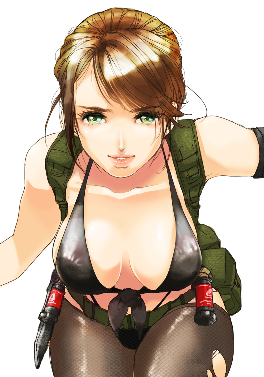 ...(series) metal_gear_solid_v pantyhose parted_lips ponytail quiet(metal_g...