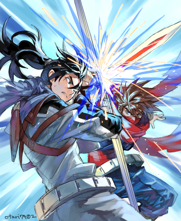 Strider Tonfa Safebooru - 2boys black hair brown hair indesign long hair multiple ...