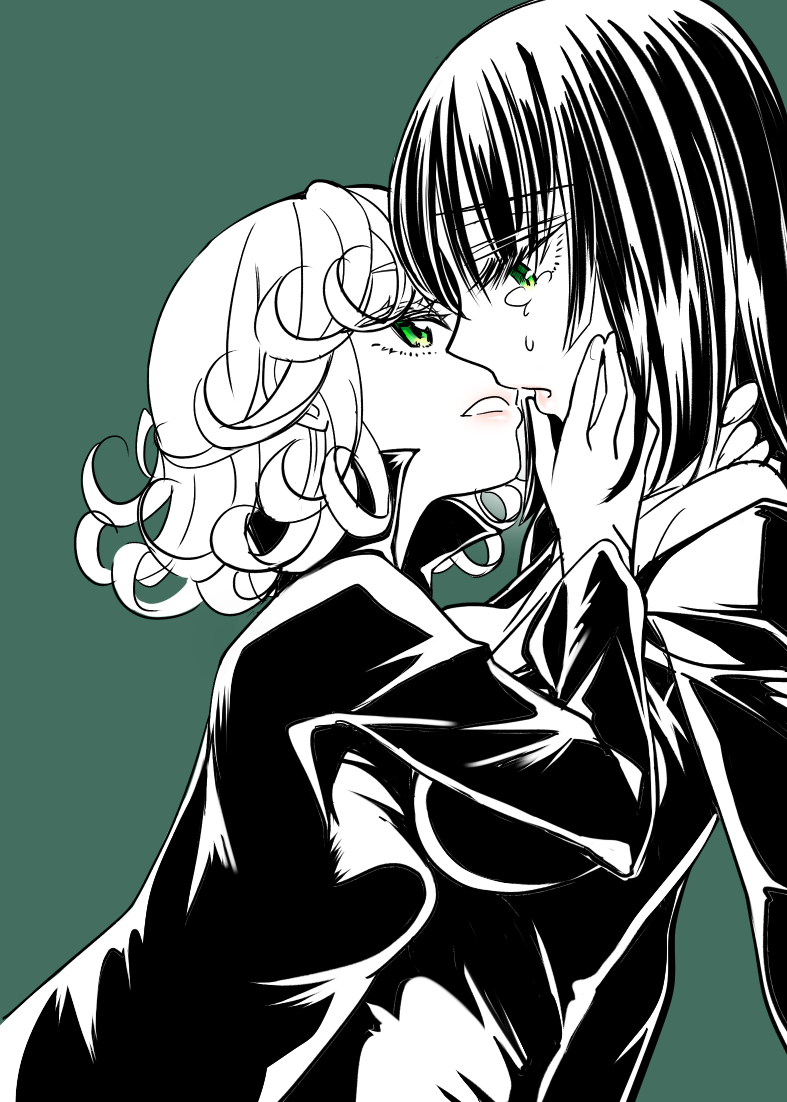 Safebooru - 2girls breasts curly hair dress fubuki (onepunch