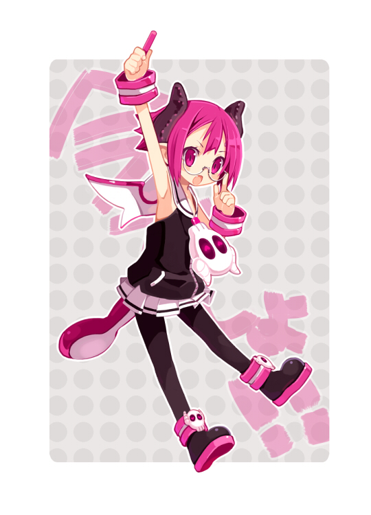 Safebooru - 16 ban 1girl blush demon wings disgaea fang glasses heart ...