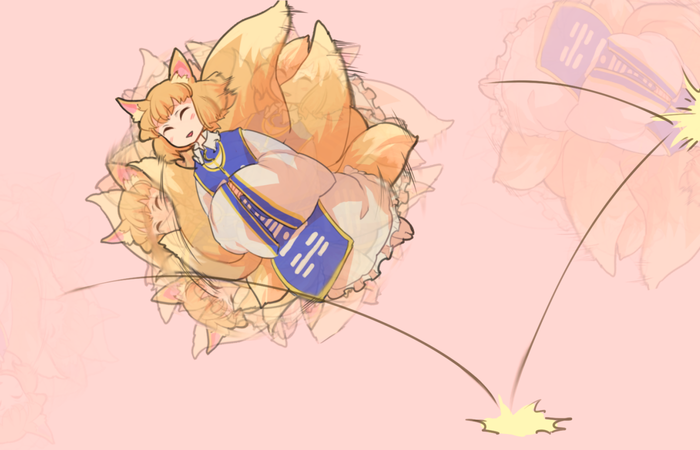 Safebooru - 1girl amayadori-tei animal ears blush closed eyes dress fox