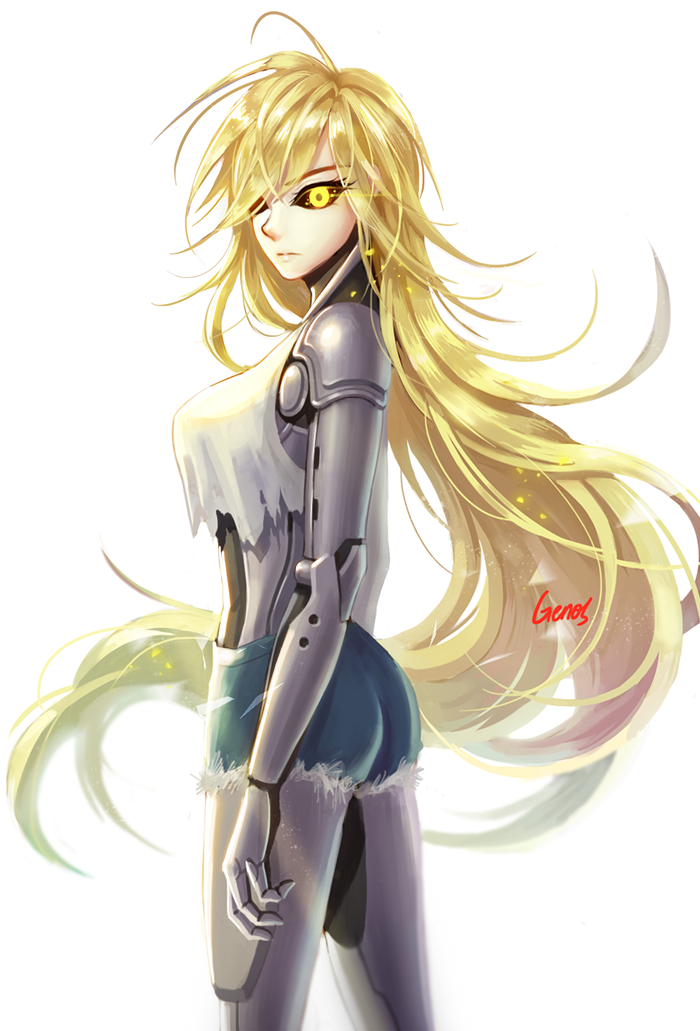 Safebooru 1girl Ahoge Ass Black Sclera Blonde Hair Character Name