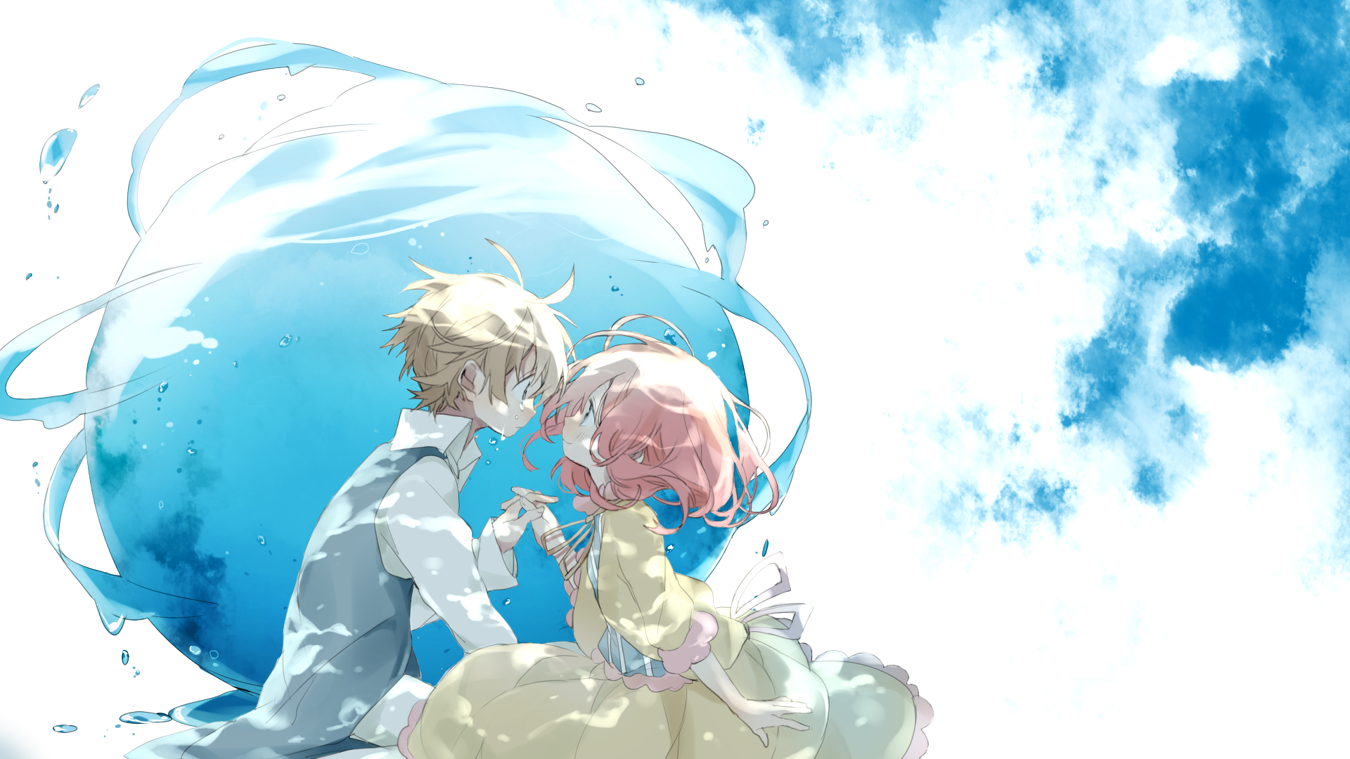 Safebooru - 1boy 1girl blonde hair bokura no orbit (vocaloid) couple