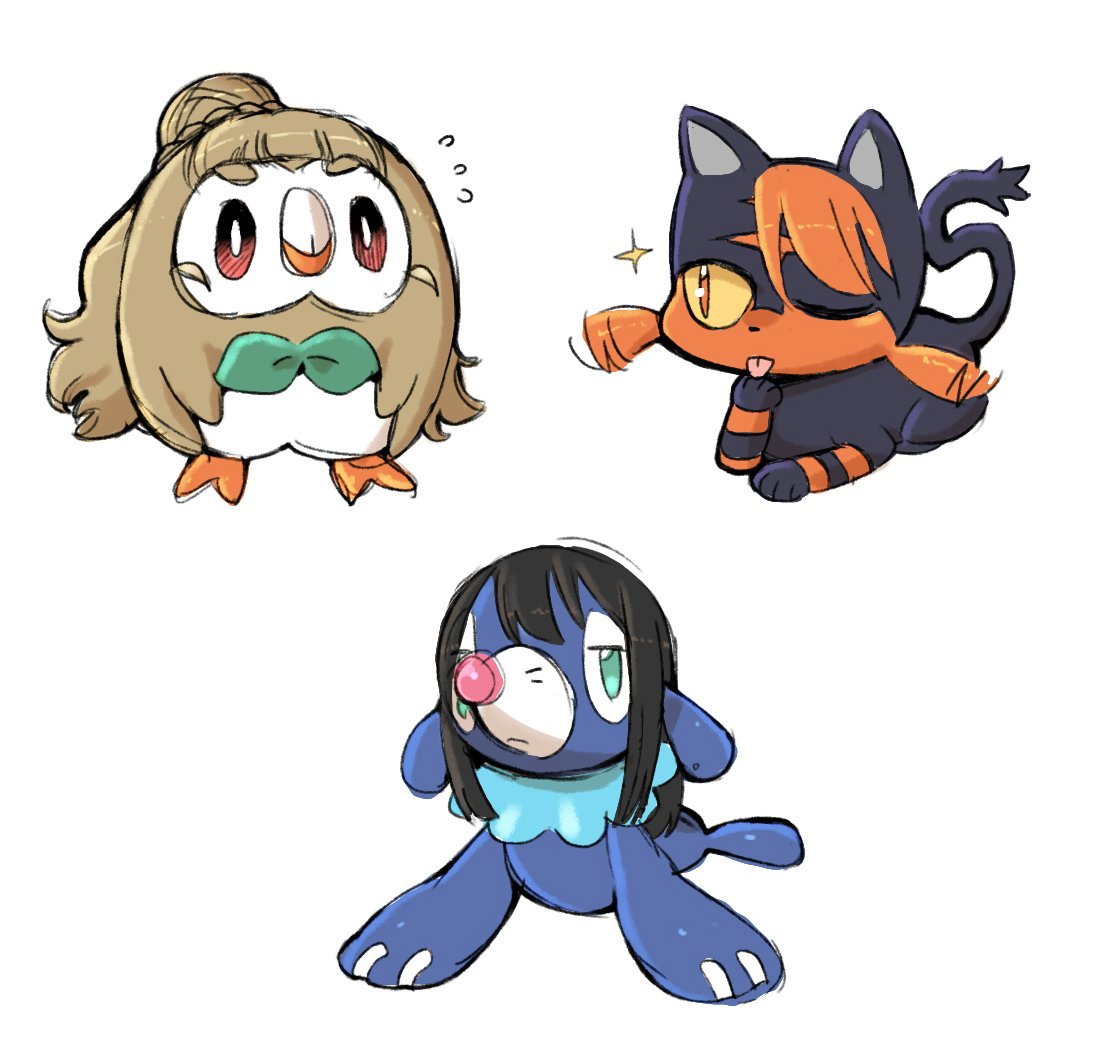 ...(pokemon) long_hair multiple_girls orange_maru owl pokemon pokemon(creat...