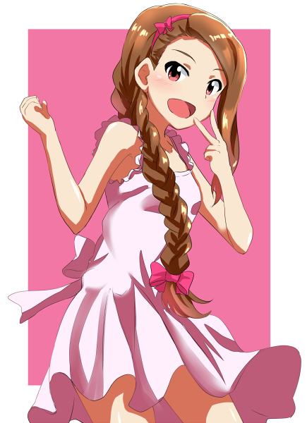 Safebooru 1girl Braid Brown Eyes Brown Hair Dress Hair Ornament Idolmaster Lieass Long Hair 0784