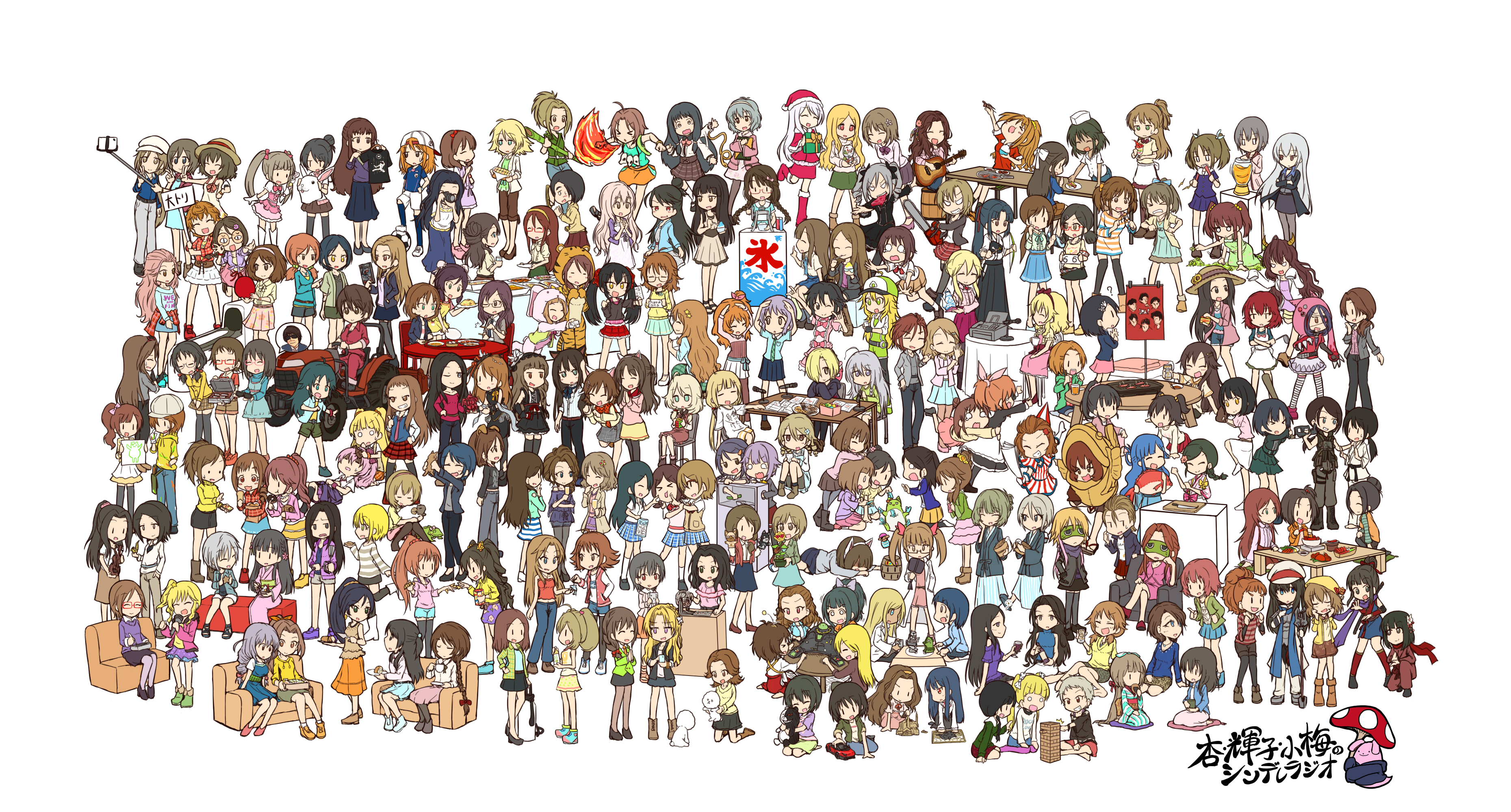 Safebooru - 6+girls abe nana absolutely everyone absurdres ahoge aiba