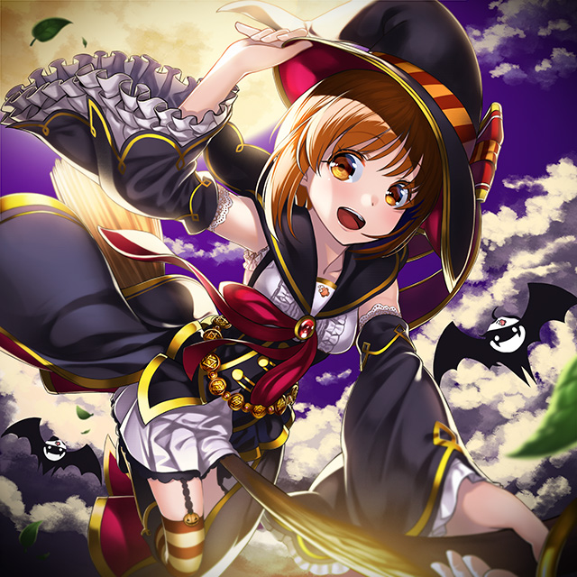 Safebooru 1girl Bangs Bare Shoulders Bat Broom Broom Riding Brown Eyes Brown Hair Clouds 