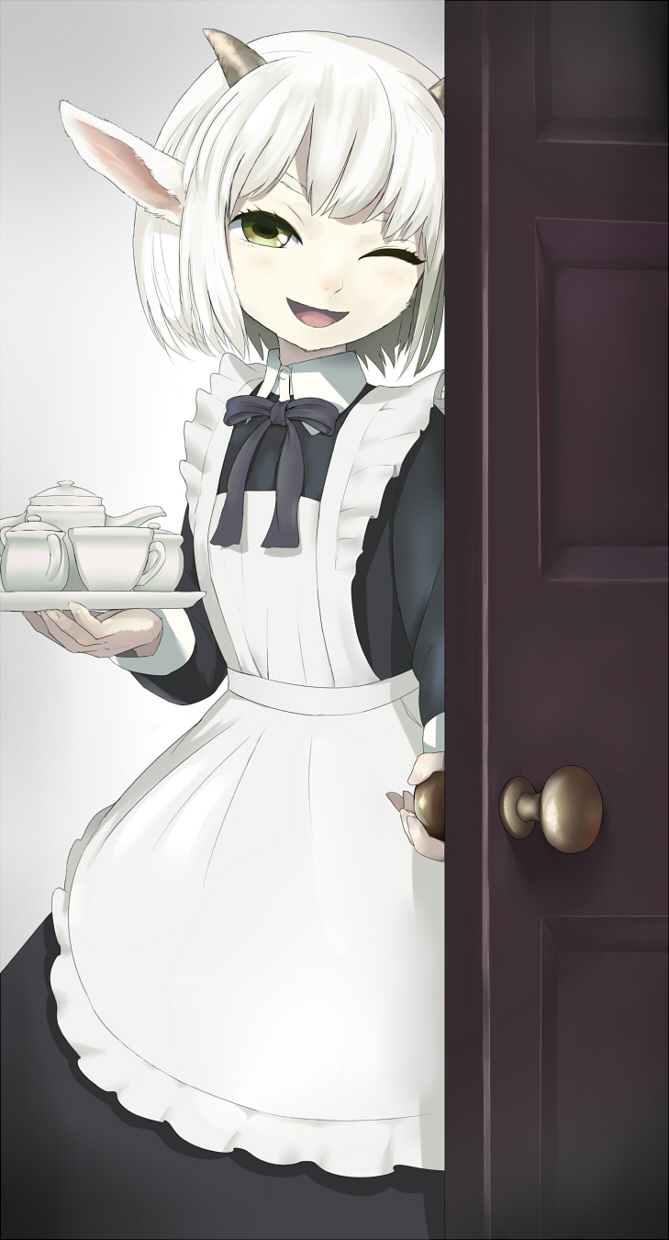 My furry maid. Фурри горничная. Фурри горничные. Девушка Овечка арт