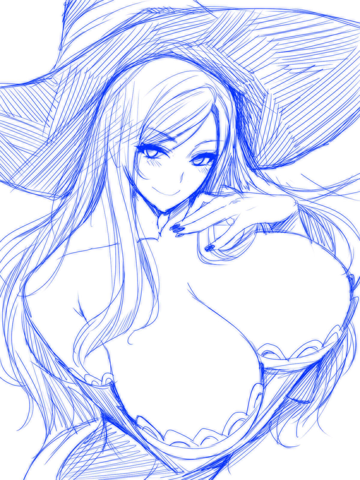 1girl angelo(gomahangetsu) bare_shoulders breasts cleavage dragon's_cr...