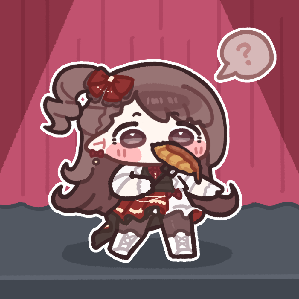 Safebooru - 1girl ? blush stickers bow brown hair chibi commentary ...
