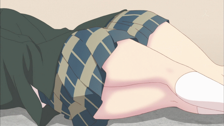 2girls animated animated_gif head_out_of_frame legs multiple_girls plaid pl...