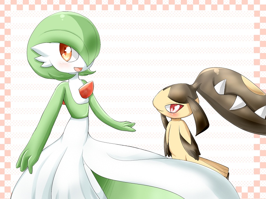 00s gardevoir mawile open_mouth pokemon pokemon(game) pokemon_rse red_eyes ...