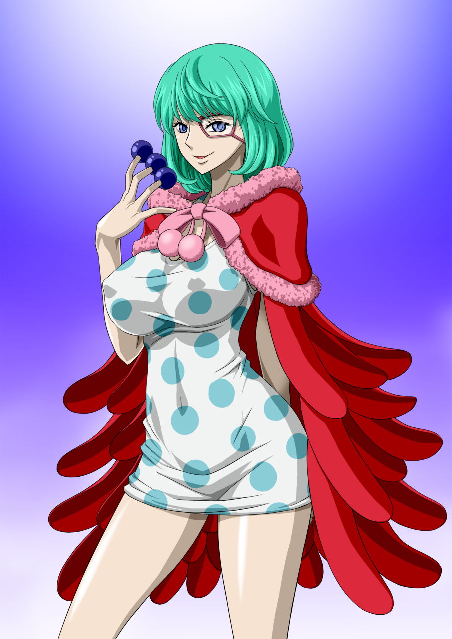 female green_hair large_breasts legs nel-zel_formula older one_piece parted...