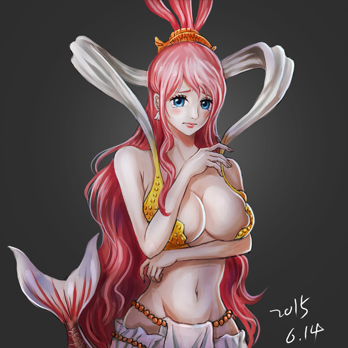 10s 1girl 2015 breasts female gradient gradient_background lt mermaid monst...