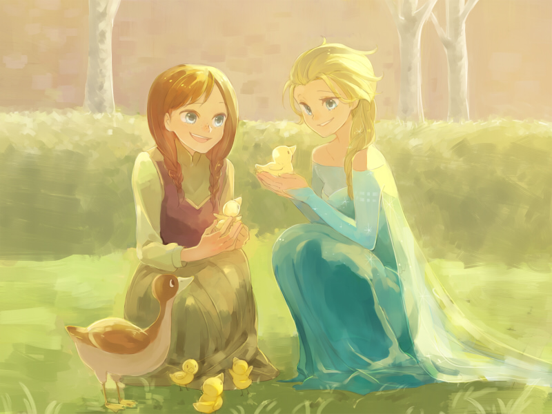 Safebooru - animal anna (frozen) bird blonde hair blue eyes brown hair ...