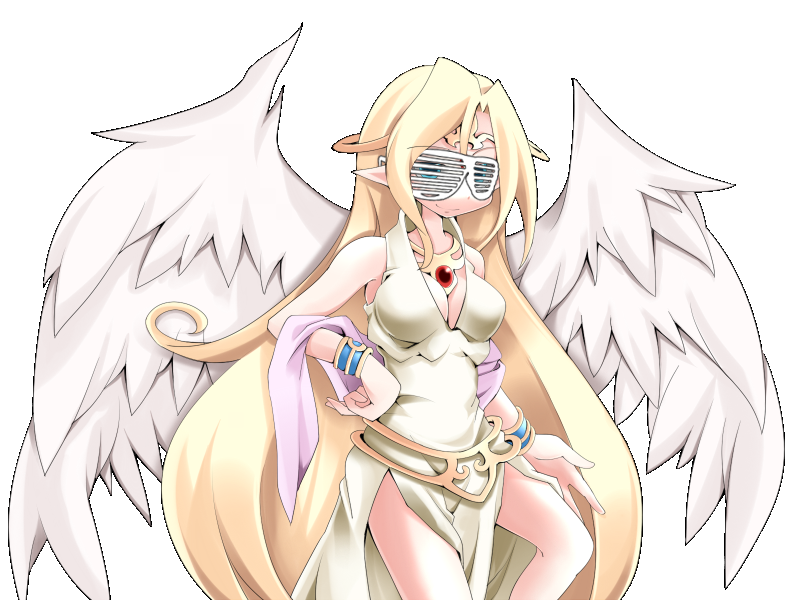 1girl angel angel_wings breasts ilias large_breasts mon-musu_quest! tagme w...