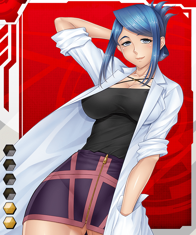 1girl blue_eyes blue_hair breasts labcoat large_breasts lilith-soft tagme t...