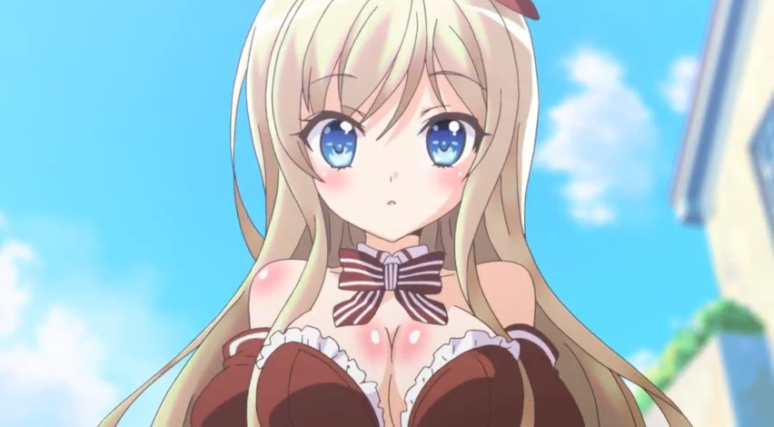 1girl blonde_hair blue_eyes breasts chocolat(noucome)