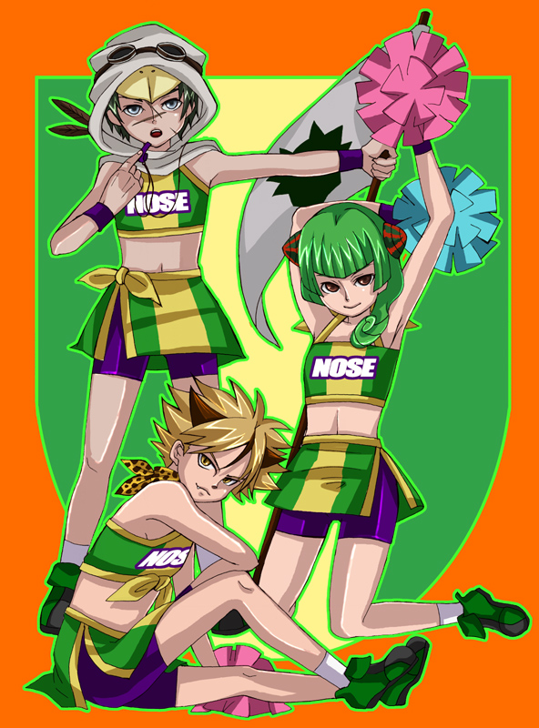 Safebooru 3boys Androgynous Cheerleader Chiita Suizenji Crossdressinging Inazuma Eleven 8832