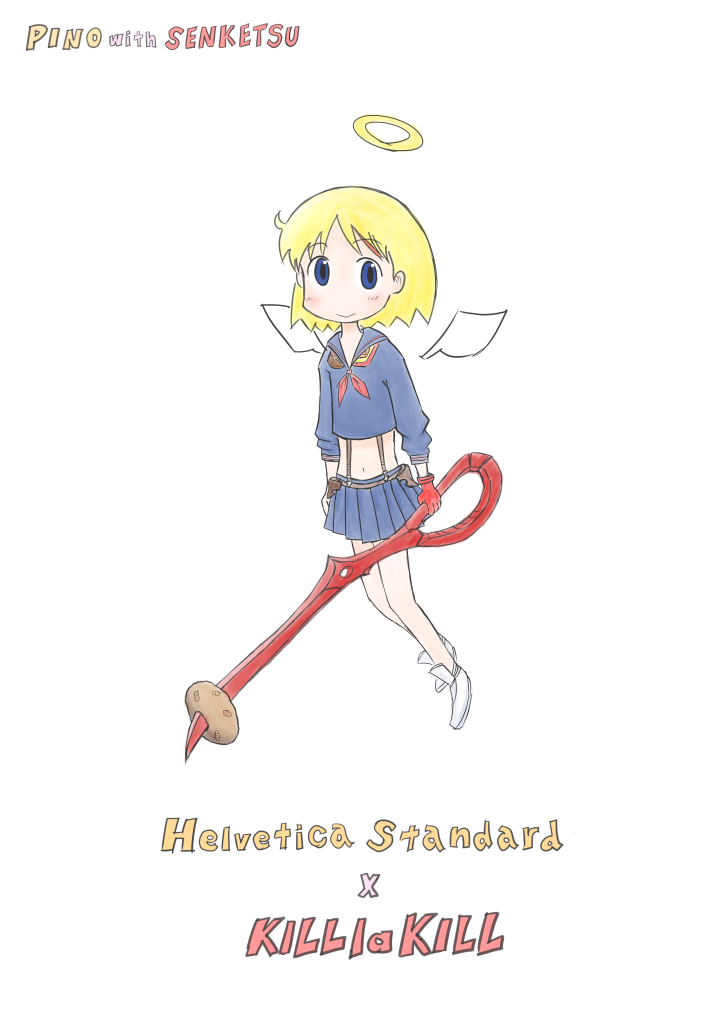 Safebooru crossover helvetica standard kill la kill nichijou pino