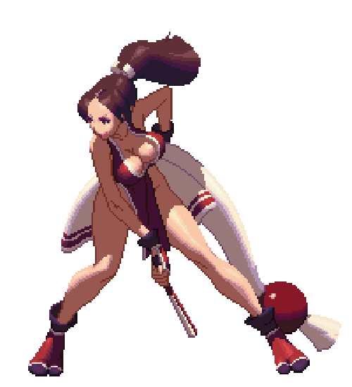 king_of_fighters king_of_fighters_xiii large_breasts long_hair ninja pixel_...